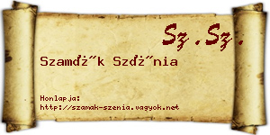 Szamák Szénia névjegykártya